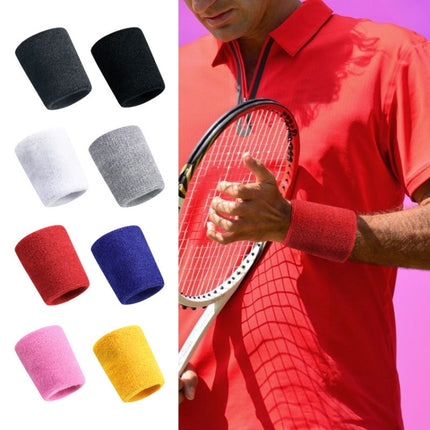 2PCS Basketball Badminton Tennis Running Fitness Towel Sweat-absorbing Sports Wrist(Pink)-garmade.com