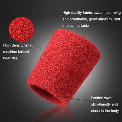 2PCS Basketball Badminton Tennis Running Fitness Towel Sweat-absorbing Sports Wrist(Blue)-garmade.com