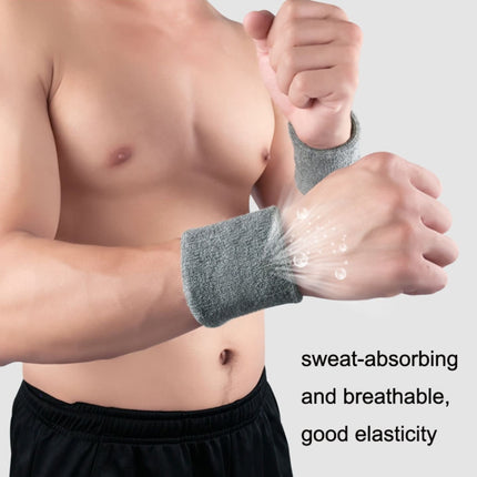 2PCS Basketball Badminton Tennis Running Fitness Towel Sweat-absorbing Sports Wrist(Deep Gray)-garmade.com