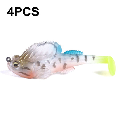 4 PCS HENGJIA SO062 Defense Bottom Tail 14g Jumping Fish Luya Soft Bait(1)-garmade.com