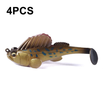 4 PCS HENGJIA SO062 Defense Bottom Tail 14g Jumping Fish Luya Soft Bait(2)-garmade.com