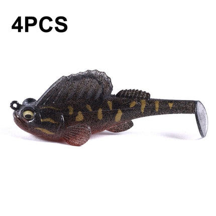 4 PCS HENGJIA SO062 Defense Bottom Tail 14g Jumping Fish Luya Soft Bait(5)-garmade.com