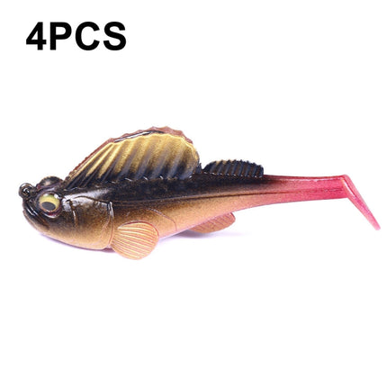 4 PCS HENGJIA SO062 Defense Bottom Tail 14g Jumping Fish Luya Soft Bait(8)-garmade.com