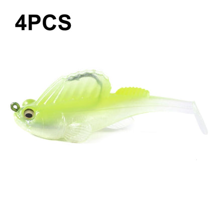 4 PCS HENGJIA SO062 Defense Bottom Tail 14g Jumping Fish Luya Soft Bait(9)-garmade.com