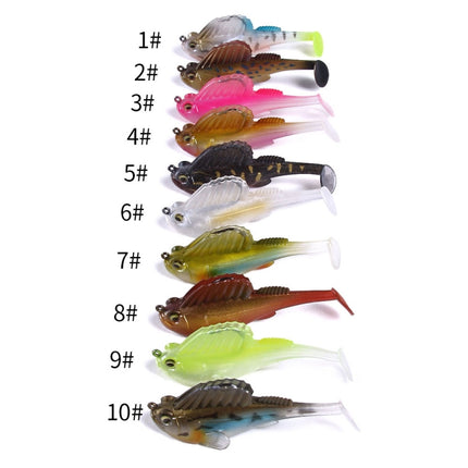 4 PCS HENGJIA SO062 Defense Bottom Tail 14g Jumping Fish Luya Soft Bait(1)-garmade.com