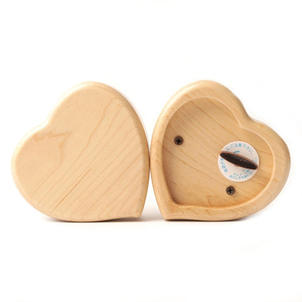 Wooden Heart Shape With Mirror Music Box Ornaments, Color: Maple-Gold-plated Movement-garmade.com