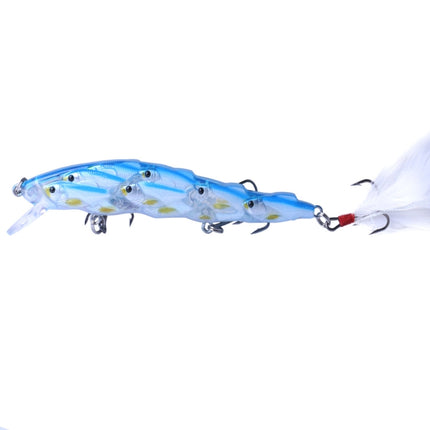 HENGJIA MI113 11.5cm 15.7g Sea Fishing Crank Lure Swing With Feather Hook(E)-garmade.com