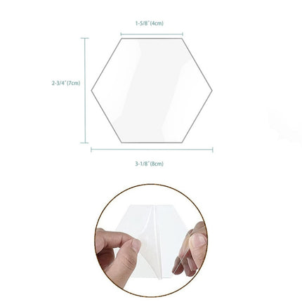 10 PCS Clear Hexagon Acrylic Seat Card Guest Business Card Logo Decoration DIY Board-garmade.com