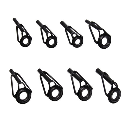 80 PCS / Box Top Ring Leading Eye Lure Rod Accessories, Style: Iron+Ceramic Ring(Black)-garmade.com