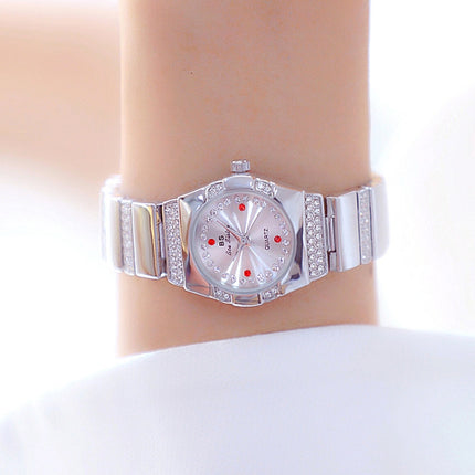 BS Bee Sister FA1647 Classic Ladies Watch Diamond Wrist Watch(Silver White)-garmade.com