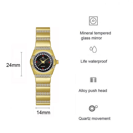 BS Bee Sister FA1647 Classic Ladies Watch Diamond Wrist Watch(Golden Black)-garmade.com
