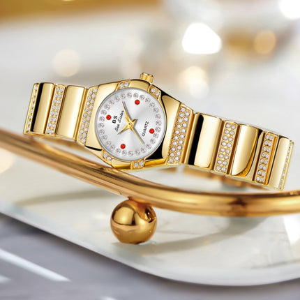 BS Bee Sister FA1647 Classic Ladies Watch Diamond Wrist Watch(Golden Green)-garmade.com