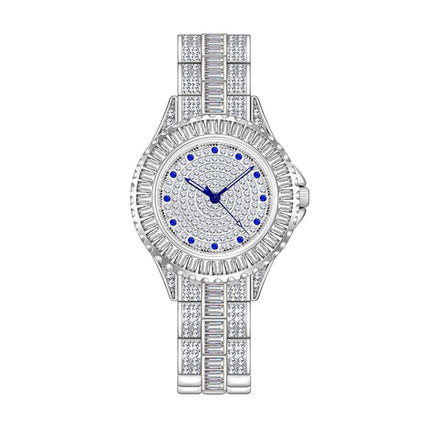 BS Bee Sister FA1686 Diamond Inlaid Ladies Watch Jewelry Chain Watch(Silver)-garmade.com