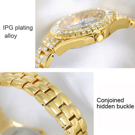 BS Bee Sister FA1686 Diamond Inlaid Ladies Watch Jewelry Chain Watch(Silver Golden)-garmade.com