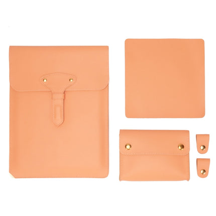 S177 3 In 1 Leather Waterproof Laptop Liner Bags, Size: 13 inches(Honeydet Oranges)-garmade.com