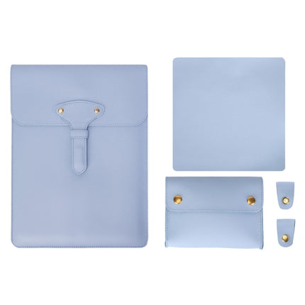 S177 3 In 1 Leather Waterproof Laptop Liner Bags, Size: 13 inches(Baby Blue)-garmade.com