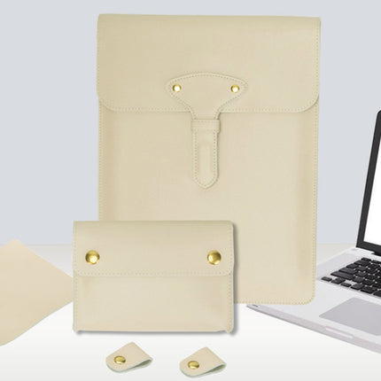 S177 3 In 1 Leather Waterproof Laptop Liner Bags, Size: 13 inches(Avocado Green)-garmade.com