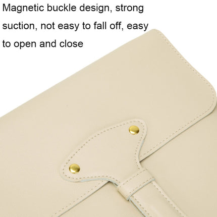 S177 3 In 1 Leather Waterproof Laptop Liner Bags, Size: 14 inches(Light Yellow)-garmade.com