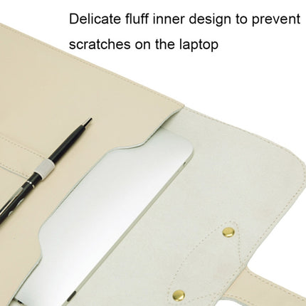 S177 3 In 1 Leather Waterproof Laptop Liner Bags, Size: 15 inches(Avocado Green)-garmade.com