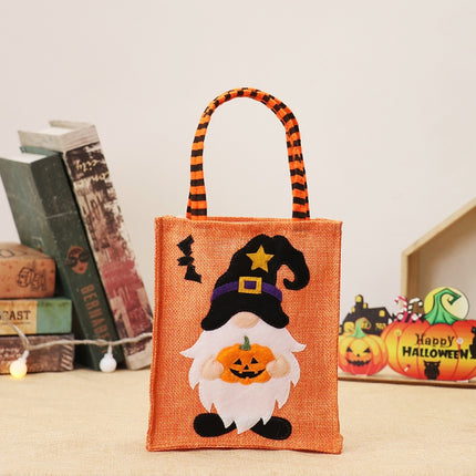 Halloween Cartoon Doll Linen Tote Bags(Orange)-garmade.com