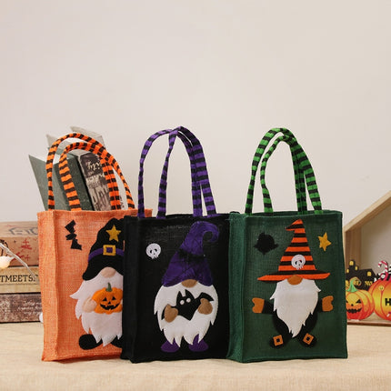 Halloween Cartoon Doll Linen Tote Bags(Orange)-garmade.com