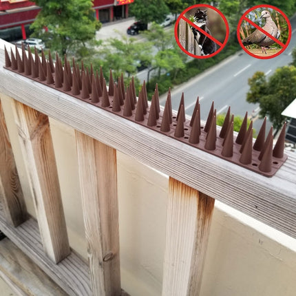 12 PCS Plastic Bird Repellent Thorns Fence Anti-climb Nails(Brown)-garmade.com
