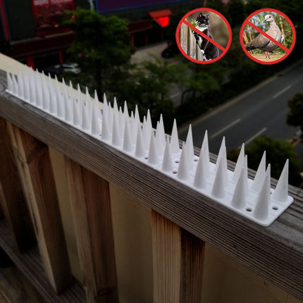 12 PCS Plastic Bird Repellent Thorns Fence Anti-climb Nails(White)-garmade.com