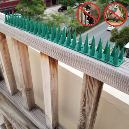12 PCS Plastic Bird Repellent Thorns Fence Anti-climb Nails(Green)-garmade.com