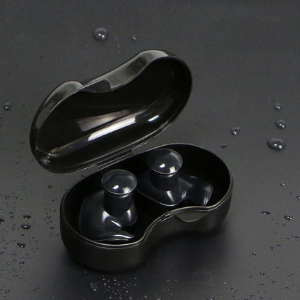 10 Sets Swimming Waterproof Spiral Silicone Earplugs(Black)-garmade.com