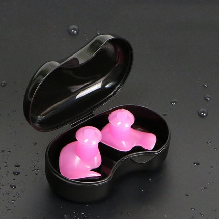 10 Sets Swimming Waterproof Spiral Silicone Earplugs(Pink)-garmade.com
