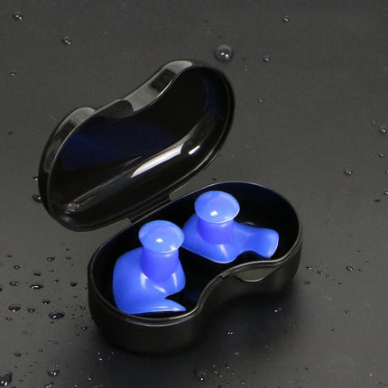 10 Sets Swimming Waterproof Spiral Silicone Earplugs(Blue)-garmade.com