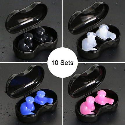 10 Sets Swimming Waterproof Spiral Silicone Earplugs(Black)-garmade.com