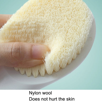 Long Handle Soft Hair Bathing Brush Nylon Hair Massage Brush(White)-garmade.com