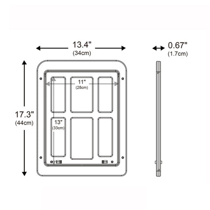 34cmx 44cm Pet Plaid Door For Screen Window Door Hole With Automatic Closure Lockable(White)-garmade.com