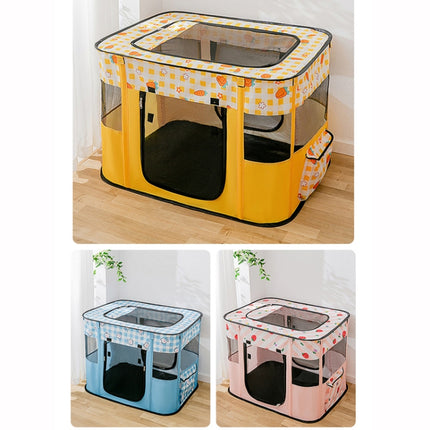 Rectangular Foldable Pet Fence Dog and Cat Litter Pet Delivery Room XL(Pink Strawberry)-garmade.com