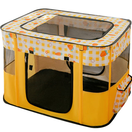Rectangular Foldable Pet Fence Dog and Cat Litter Pet Delivery Room L(Yellow Carrot)-garmade.com