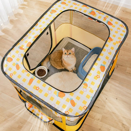 Rectangular Foldable Pet Fence Dog and Cat Litter Pet Delivery Room XL(Pink Strawberry)-garmade.com