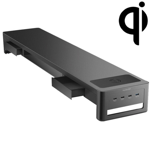 Vaydeer Multifunctional Desktop Widening Monitor Rack, Spec: Drawer Type (Wireless Charger)-garmade.com
