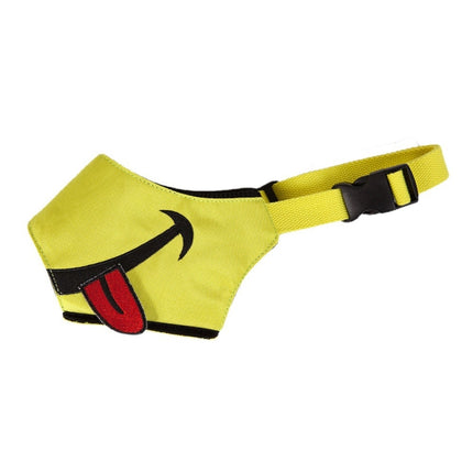 Cartoon Dog Mouth Cover Anti-Bite Nylon Dog Mask, Size: S(Yellow)-garmade.com