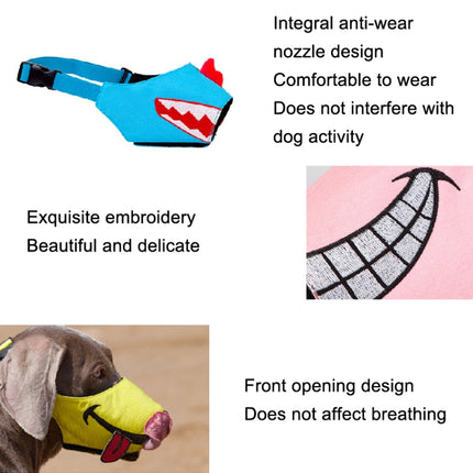 Cartoon Dog Mouth Cover Anti-Bite Nylon Dog Mask, Size: L(Pink)-garmade.com