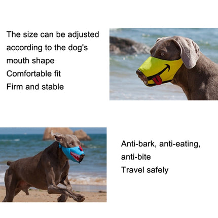 Cartoon Dog Mouth Cover Anti-Bite Nylon Dog Mask, Size: XL(Yellow)-garmade.com