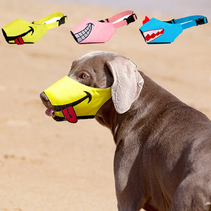 Cartoon Dog Mouth Cover Anti-Bite Nylon Dog Mask, Size: S(Yellow)-garmade.com