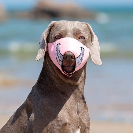 Cartoon Dog Mouth Cover Anti-Bite Nylon Dog Mask, Size: M(Blue)-garmade.com