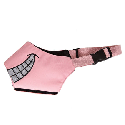 Cartoon Dog Mouth Cover Anti-Bite Nylon Dog Mask, Size: M(Pink)-garmade.com