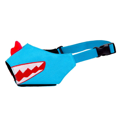 Cartoon Dog Mouth Cover Anti-Bite Nylon Dog Mask, Size: L(Blue)-garmade.com