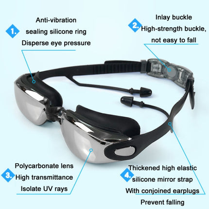 HAIZID HD Anti-fog Waterproof Myopia Swimming Goggles, Color: Myopia 250 Degrees-garmade.com