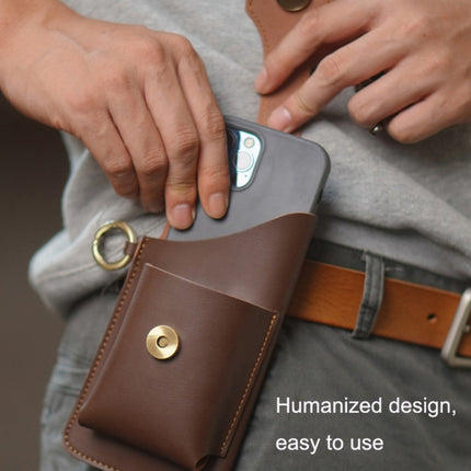 EASYONLY Outdoor Sports Dual Phone Multifunctional PU Waist Bag(Black)-garmade.com