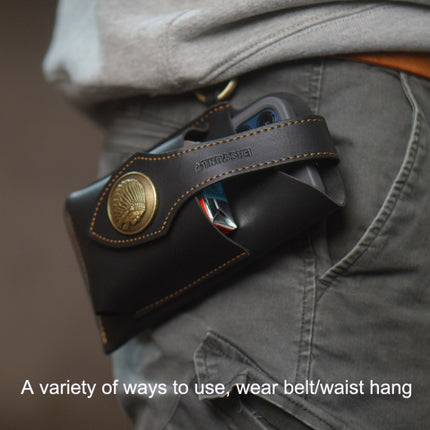 EASYONLY Outdoor Sports Dual Phone Multifunctional PU Waist Bag(Black)-garmade.com