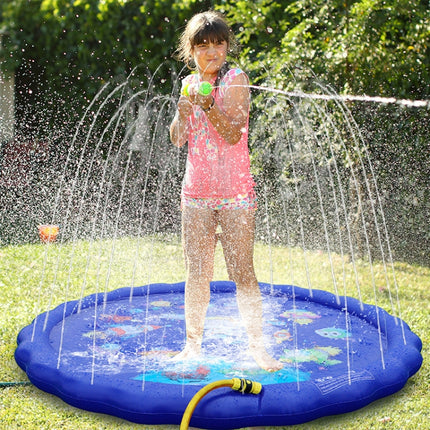 170cm PVC Inflatable Water Spray Pad Children Outdoor Summer Water Toys(Blue Ocean)-garmade.com