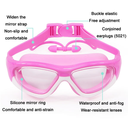 HAIZID Children Large Frame Anti-fog HD Diving Goggles(5021 Blue)-garmade.com